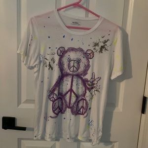 Lauren Moshi Original White Tee with paint splatter